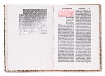 INCUNABULA  TROMBETTA, ANTONIUS. Opus doctrinae Scoticae in Thomistas.  Parts 1 and 3 (of 4) in one vol.  1493